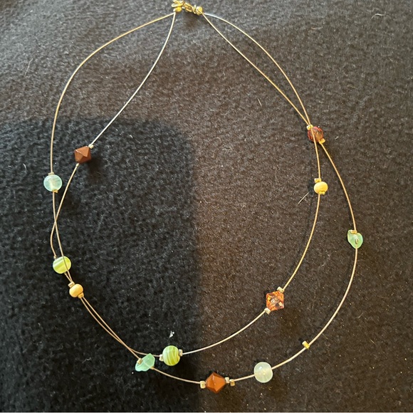 Women’s choker style necklace with multi color stones - Picture 2 of 6